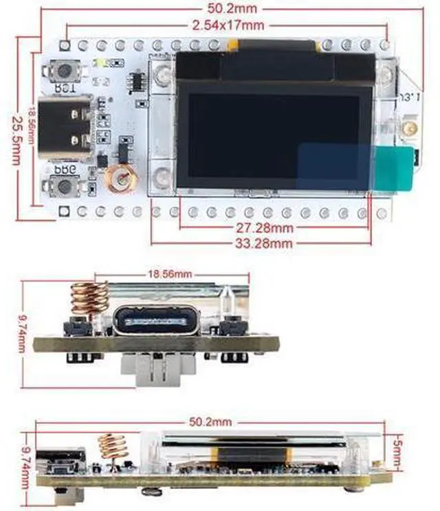 Alt view image 5 of 5 - DIYmalls 915MHz LoRa ESP32 OLED Board V3 + LoRa Antenna U.FL to SMA for Meshtastic LoraWan IOT (Pack of 2), not Compatible with Heltec LoRa 32 V2