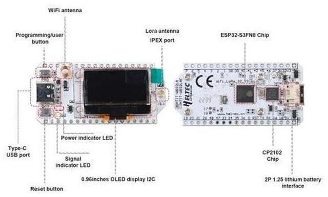 Alt view image 3 of 5 - 2 Sets 0.96 inch OLED WiFi Esp32 Lora V3 Development Board Type-C USB SX1262 Lora Module Integrated WiFi Bluetooth 868MHZ 915MHZ + IPX IPEX 1.13 UF.L Antennas + Cases