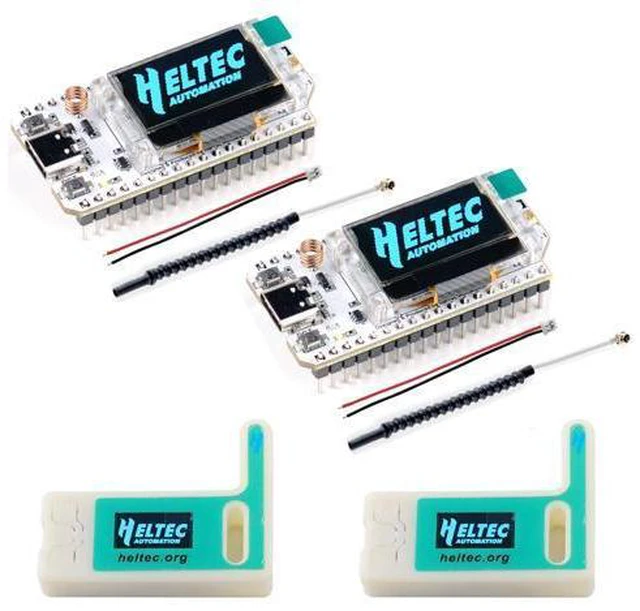 Main image of 2 Sets 0.96 inch OLED WiFi Esp32 Lora V3 Development Board Type-C USB SX1262 Lora Module Integrated WiFi Bluetooth 868MHZ 915MHZ + IPX IPEX 1.13 UF.L Antennas + Cases