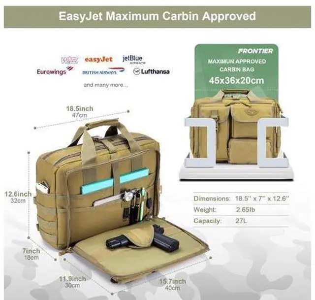 Alt view image 3 of 5 - Stypos Tactical Messenger Bag, Tactical Briefcase for Man Military Laptop Bag 15.6/17.3 Inch Messenger Shoulder Bag