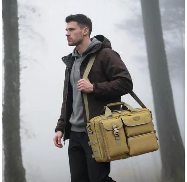 Alt view image 2 of 5 - Stypos Tactical Messenger Bag, Tactical Briefcase for Man Military Laptop Bag 15.6/17.3 Inch Messenger Shoulder Bag