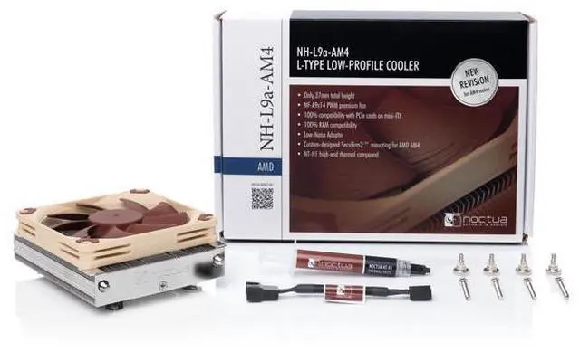 Alt view image 4 of 7 - Noctua NH-L9a-AM4, Premium Low-profile CPU Cooler for AMD AM4 (Brown)