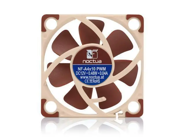 Alt view image 4 of 6 - Noctua NF-A4x10 PWM, Premium Quiet Fan, 4-Pin (40x10mm, Brown)