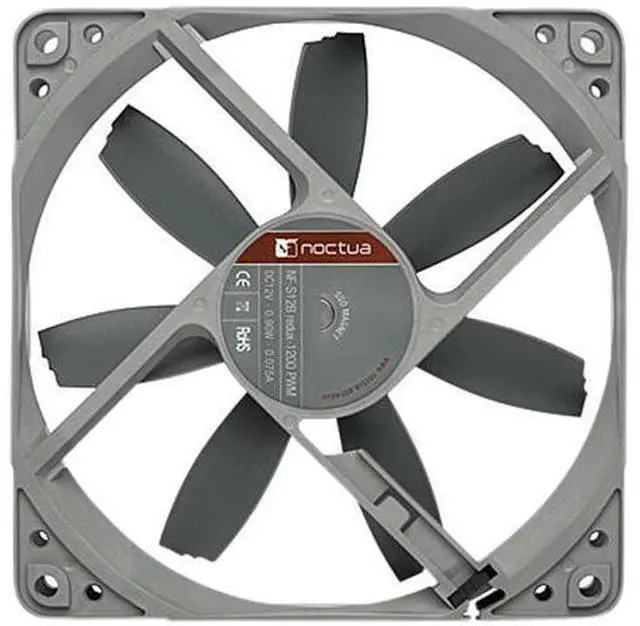 Alt view image 3 of 7 - Noctua NF-S12B redux-1200 PWM, High Performance Cooling Fan, 4-Pin, 1200 RPM (120mm, Grey)