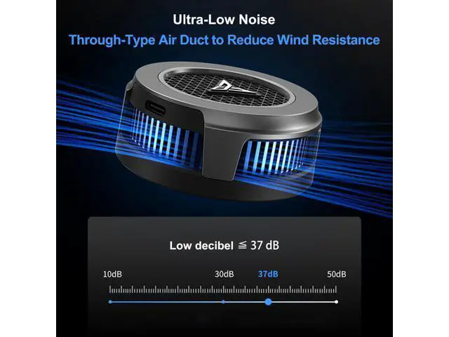 Alt view image 3 of 6 - Flydigi B6X Magnetic Cellphone Cooler, Powerful 20W Intelligent Frequency Conversion Temperature Control, Prevent Condensate, Larger 36x36mm Cooling Area, Portable Cooling Fan for Phone/Tablet/Ipad