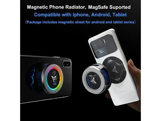 Alt view image 4 of 6 - Flydigi B6X Magnetic Cellphone Cooler, Powerful 20W Intelligent Frequency Conversion Temperature Control, Prevent Condensate, Larger 36x36mm Cooling Area, Portable Cooling Fan for Phone/Tablet/Ipad