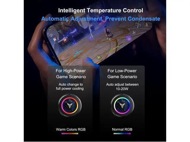 Alt view image 5 of 6 - Flydigi B6X Magnetic Cellphone Cooler, Powerful 20W Intelligent Frequency Conversion Temperature Control, Prevent Condensate, Larger 36x36mm Cooling Area, Portable Cooling Fan for Phone/Tablet/Ipad