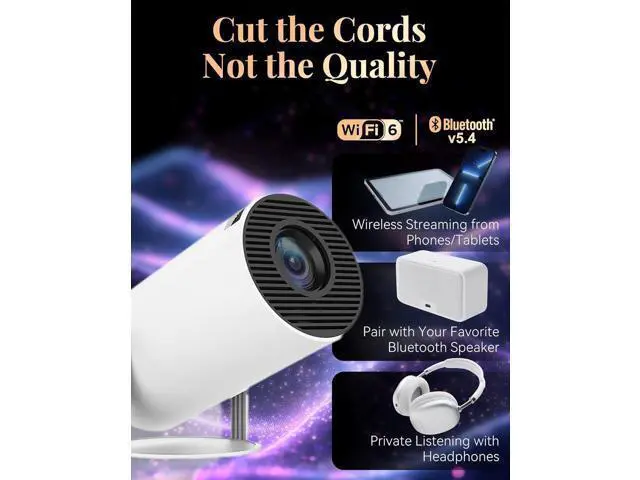 Alt view image 4 of 7 - Window Scene Projector, 4k Book Projector for Reading, Window Projector Scenes with Wifi and Bluetooth, Low Latency & 210° Rotation, ±15°auto Keystone Ambience Fantasy Window Projector