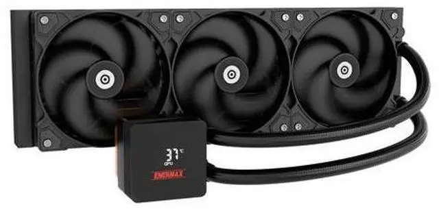 Main image of ENERMAX LIQMAX V4 360mm AIO CPU Liquid Cooler w/Digital Display, 3X 120mm SilentFlow PWM Fan 390W TDP, for Intel 1851/1700/1200/115X, AMD AM5/AM4