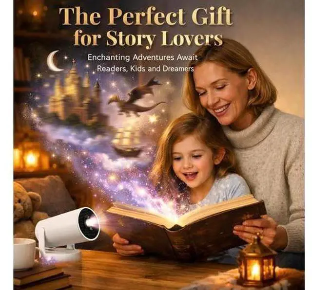 Alt view image 4 of 7 - Realm Portal Projector - Fake Window Projector with Built-In 30+ Window Scenes, Hundreds of Fantasy Ambience Scenes, Projector with Wifi and Bluetooth, Auto Keystone, Deeper Reading Immersion (White)