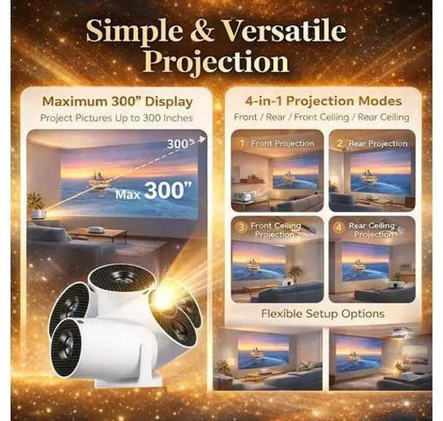 Alt view image 3 of 7 - Realm Portal Projector - Fake Window Projector with Built-In 30+ Window Scenes, Hundreds of Fantasy Ambience Scenes, Projector with Wifi and Bluetooth, Auto Keystone, Deeper Reading Immersion (White)