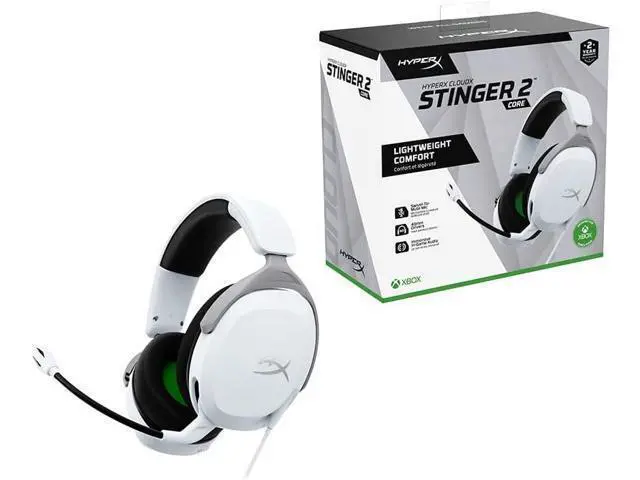 Alt view image 2 of 7 - HyperX CloudX Stinger 2 Core - Gaming Headset for Xbox, Lightweight Over-Ear headsets with mic, Swivel-to-Mute Function, 40mm Drivers - White