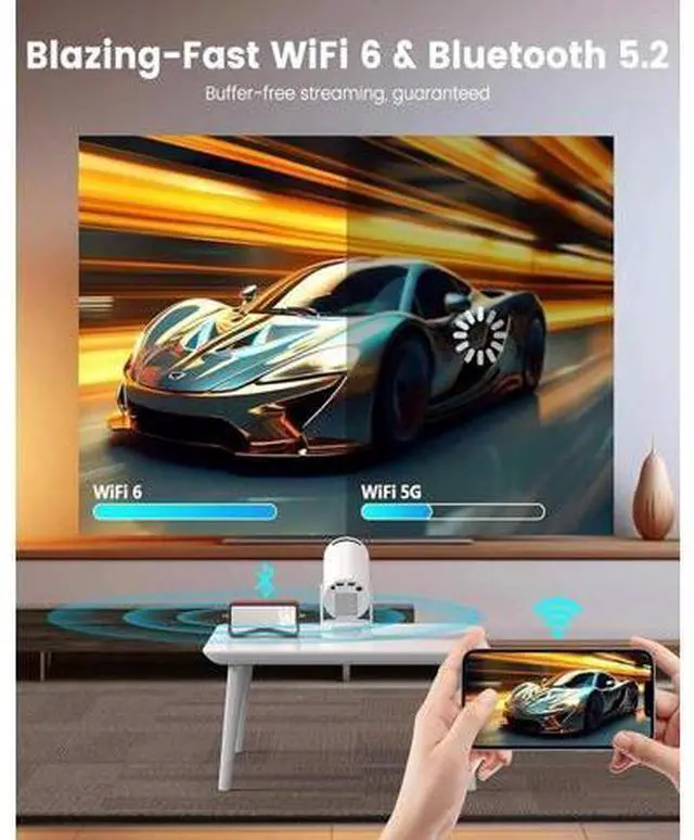 Alt view image 4 of 7 - VistaCast Mini 210° Smart Projector With Extra Large-Screen Display | 20+ Window Scenes | Castle Window Projector, 100 Screen From 2M, Built-in Speaker, WiFi & Bluetooth, For Bedroom Or Living Room