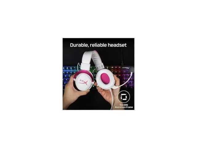 Alt view image 5 of 6 - HyperX Cloud II Gaming Headset with 7.1 Virtual Surround Sound USB Audio Control Box Included Pink PS4/PC/Xbox/Switch 4P5E0AA