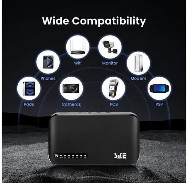 Alt view image 3 of 7 - Mini UPS DC 20000mAh Battery Backup & Surge Protector Uninterruptible Power Supply for Router Modem USB Type-C Mini UPS 5V/9V/12V DC20000 Plus Altair