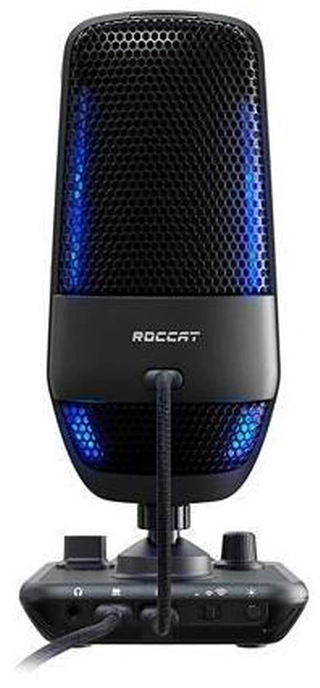 Alt view image 4 of 7 - ROCCAT Torch USB Microphone, Studio-Grade Audio, PC Computer Gaming Wired Mic, RGB AIMO Lighting with Indicator, For Streaming, Recording, Podcasting, Quick Mute, Boom Arm Compatible, Black