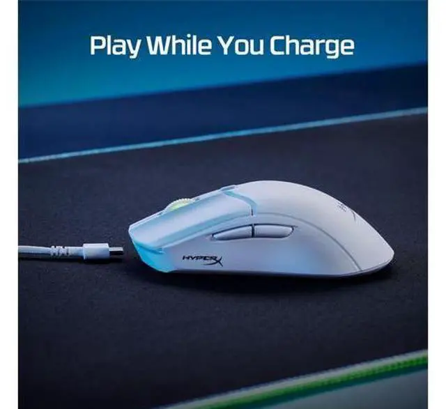 Alt view image 7 of 7 - HyperX Spinfire 2 Wireless Gaming Mouse, 2.4Ghz/Bluetooth, 8000Hz Response Rate, 26000DPI, HyperX 26K Sensor, 5 Buttons, 60g, PTFE Foot Stickers, Anti-slip Stickers, Macro Command Support, White