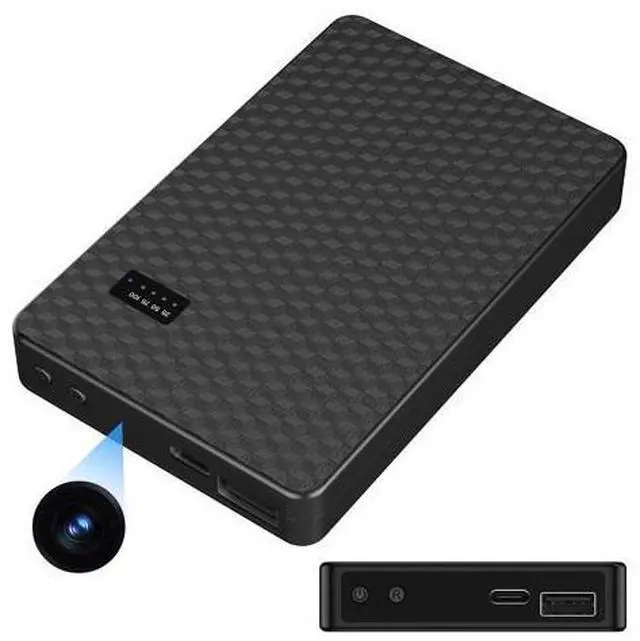 Main image of Hidden Camera Portable Charger 2K Full HD Cameras with WiFi and Night Vision 5000mAh Battery Wireless Mini Nanny Cam for Home Security Indoor Motion Detection