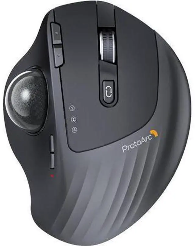 Main image of Wireless Trackball Mouse EM01 NL Ergonomic Bluetooth Rollerball Thumb Rechargeable Computer Laptop Mouse Adjustable Angle & 3 Device Connection for PC Mac Windows-Gray Ball