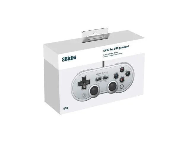 Alt view image 2 of 5 - 8Bitdo SN30 Pro USB Wired Gamepad Controller for Nintendo Switch, Windows & Raspberry Pi - Gray Edition