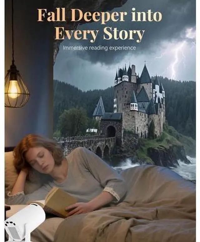 Alt view image 2 of 7 - Window Scene Projector, 4k Book Projector for Reading, Window Projector Scenes with Wifi and Bluetooth, Low Latency & 210° Rotation, ±15°auto Keystone Ambience Fantasy Window Projector