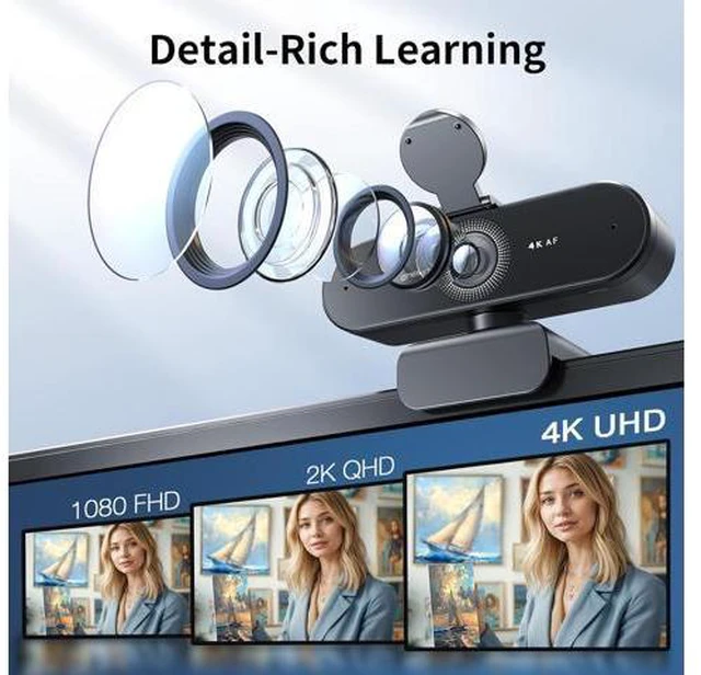 Alt view image 2 of 7 - EMEET NOVA 4K Webcam for PC - Ultra 4K HD, PDAF Autofocus, Dual Noise-Cancelling Mics, 73° FOV, Auto Light Correction, USB-A, Privacy Cover, Ideal for High-End Business Meetings&Live Streaming