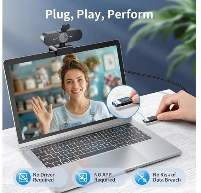 Alt view image 5 of 7 - EMEET NOVA 4K Webcam for PC - Ultra 4K HD, PDAF Autofocus, Dual Noise-Cancelling Mics, 73° FOV, Auto Light Correction, USB-A, Privacy Cover, Ideal for High-End Business Meetings&Live Streaming