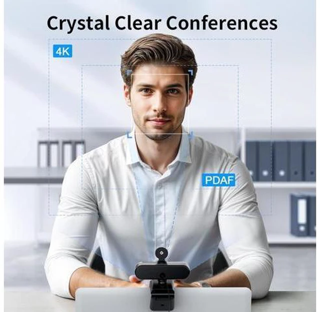 Alt view image 3 of 7 - EMEET NOVA 4K Webcam for PC - Ultra 4K HD, PDAF Autofocus, Dual Noise-Cancelling Mics, 73° FOV, Auto Light Correction, USB-A, Privacy Cover, Ideal for High-End Business Meetings&Live Streaming