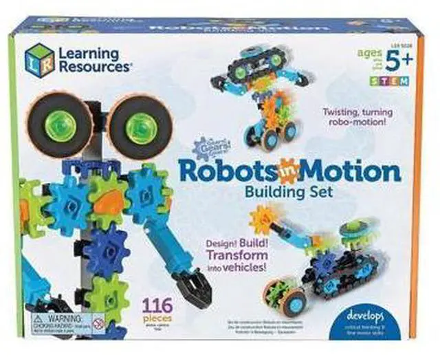 Alt view image 2 of 7 - Learning Resources Gears! Gears! Gears! Robots in Motion Building Set, Robot Toy, STEM Robot, Engineering Toy, Robot Toy for Kids, STEM, 116 Pieces, Ages 5+