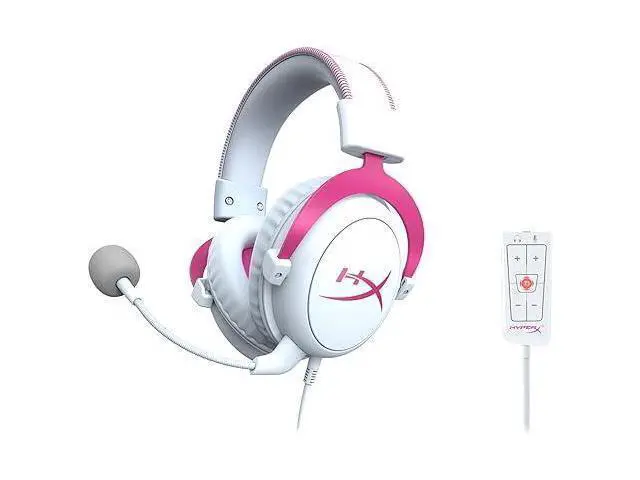 Alt view image 7 of 7 - HyperX Cloud II Gaming Headset with 7.1 Virtual Surround Sound USB Audio Control Box Included Pink PS4/PC/Xbox/Switch 4P5E0AA