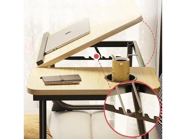 Alt view image 4 of 7 - Laptop Desk for Bed,Asltoy Laptop Bed Tray Table,Foldable Lap Desk Stand Notebook Desk Adjustable Laptop Table for Bed Portable Notebook Bed Tray Lap Tablet with Cup Holder
