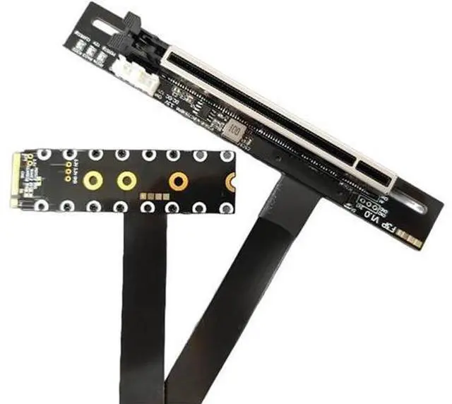 Alt view image 6 of 7 - JMT PCIE 5.0 x16 to M.2 NGFF Key M Card Extension Cable 128G/bps GEN5 FCC Cable Compatible with M.2 NVMe Graphics Card (F43SP / 50CM)