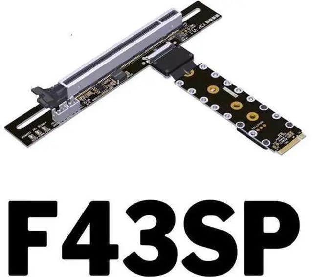 Alt view image 7 of 7 - JMT PCIE 5.0 x16 to M.2 NGFF Key M Card Extension Cable 128G/bps GEN5 FCC Cable Compatible with M.2 NVMe Graphics Card (F43SP / 50CM)