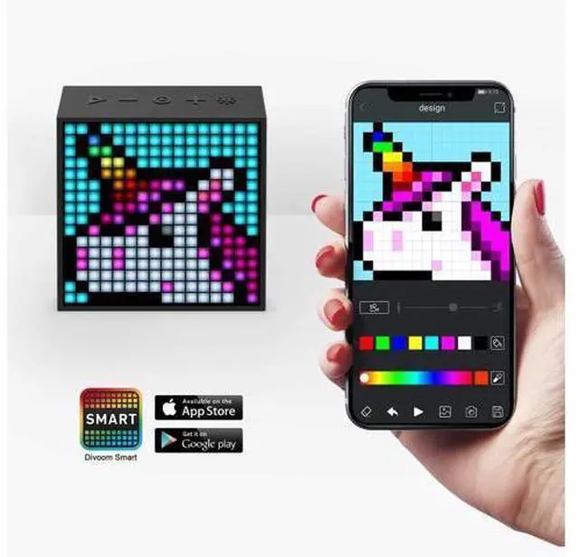 Alt view image 2 of 6 - Divoom Timebox Evo Portable Bluetooth Pixel Art Speaker with 256 Programmable LED Panel 3.9 x 1.5 x 3.9 inches - Black