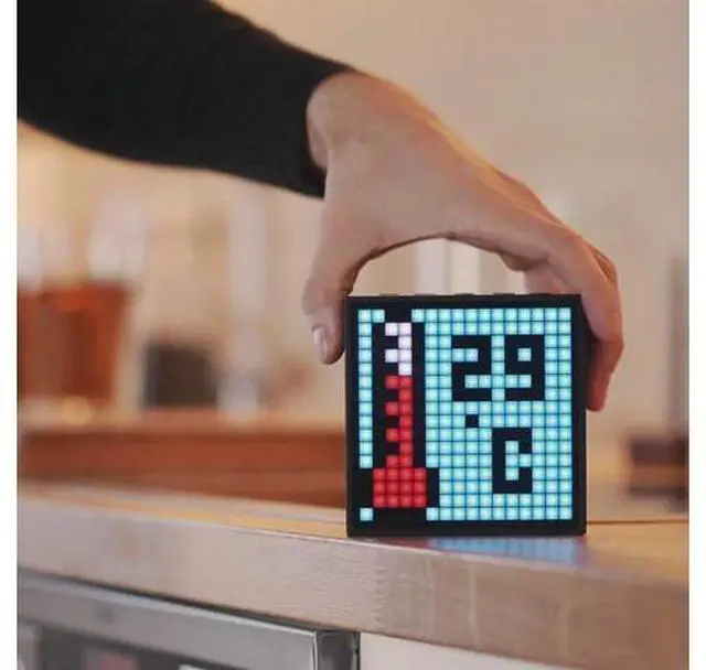 Alt view image 4 of 6 - Divoom Timebox Evo Portable Bluetooth Pixel Art Speaker with 256 Programmable LED Panel 3.9 x 1.5 x 3.9 inches - Black