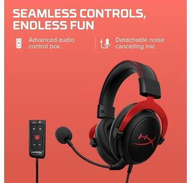Alt view image 4 of 7 - Cloud II Gaming Headset - 7.1 Surround Sound - Memory Foam Ear Pads - Durable Aluminum Frame - Multi Platform Headset - Works with PC, PS4, PS4 PRO, Xbox One, Xbox One S - Red (KHX-HSCP-RD)