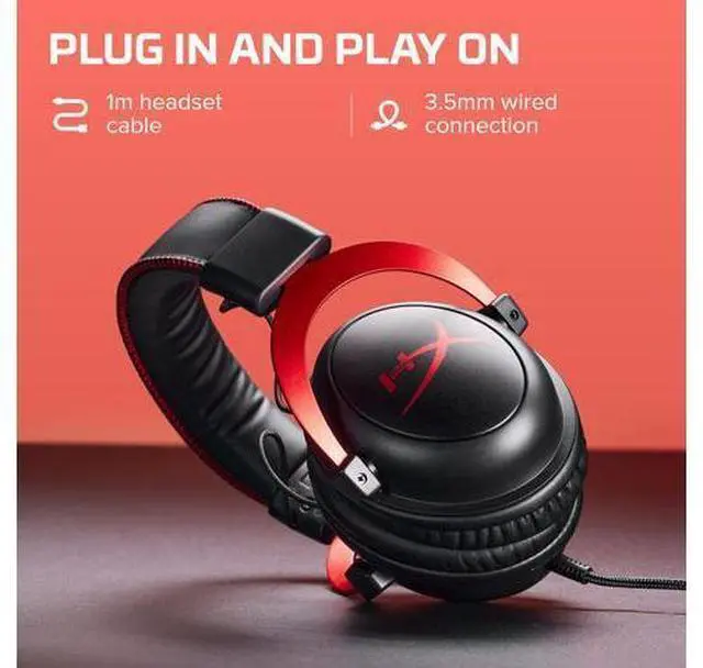 Alt view image 2 of 7 - Cloud II Gaming Headset - 7.1 Surround Sound - Memory Foam Ear Pads - Durable Aluminum Frame - Multi Platform Headset - Works with PC, PS4, PS4 PRO, Xbox One, Xbox One S - Red (KHX-HSCP-RD)