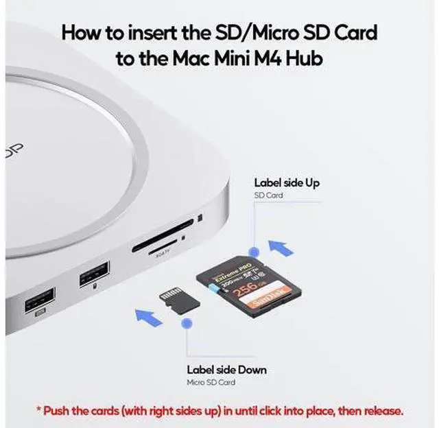 Alt view image 3 of 7 - Mac mini M4 Dock with 4TB M.2 SSD Enclosure (SSD NOT Included) Mac mini M4/ M4 Pro Hub Stand with HDMI 4K@60Hz 2024 MacMini USB C Hub Accessories 3 USB A 2.0 SD/TF 3.5mm Audio