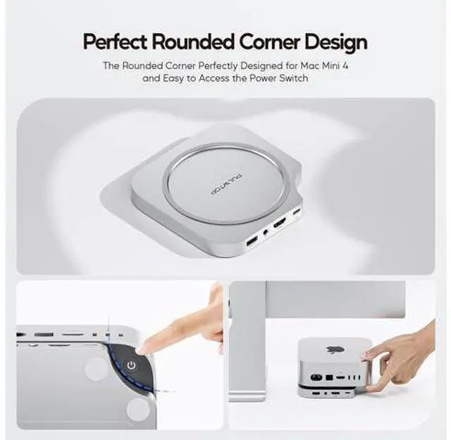 Alt view image 7 of 7 - Mac mini M4 Dock with 4TB M.2 SSD Enclosure (SSD NOT Included) Mac mini M4/ M4 Pro Hub Stand with HDMI 4K@60Hz 2024 MacMini USB C Hub Accessories 3 USB A 2.0 SD/TF 3.5mm Audio