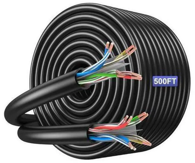 Main image of Cat6 Cable 500ft - UTP Shielded, Waterproof, 550MHz, UV Resistant 26AWG Cat 6 Ethernet Cable 500 ft, Suitable for Indoor and Outdoor Use(Does not Include RJ45 Interface)