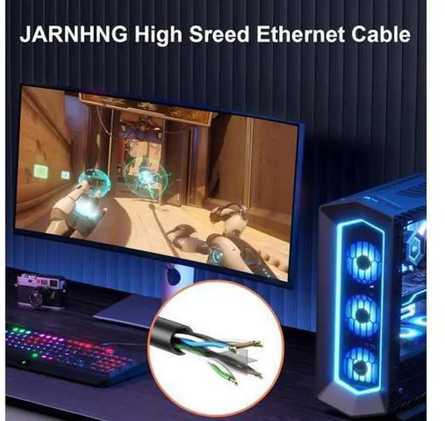 Alt view image 5 of 7 - Cat6 Cable 500ft - UTP Shielded, Waterproof, 550MHz, UV Resistant 26AWG Cat 6 Ethernet Cable 500 ft, Suitable for Indoor and Outdoor Use(Does not Include RJ45 Interface)