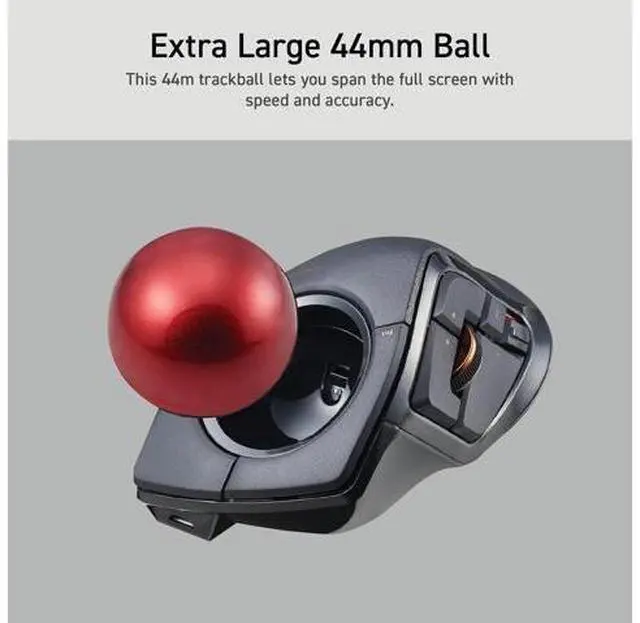 Alt view image 4 of 7 - ELECOM DEFT PRO Trackball Mouse, Wired, Wireless, Bluetooth 3 Types Connection, Ergonomic Design, 8-Button Function, Red Ball, Windows11, MacOS (M-DPT1MRXBK)