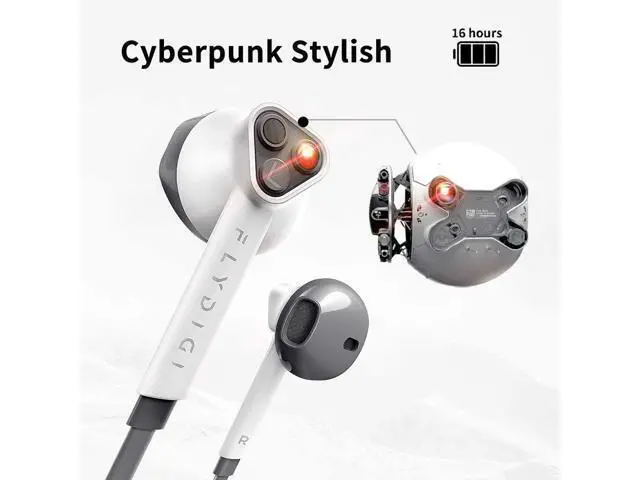 Alt view image 4 of 5 - Flydigi Cyberfox T1 TWS Earbuds (Neckband Grey)