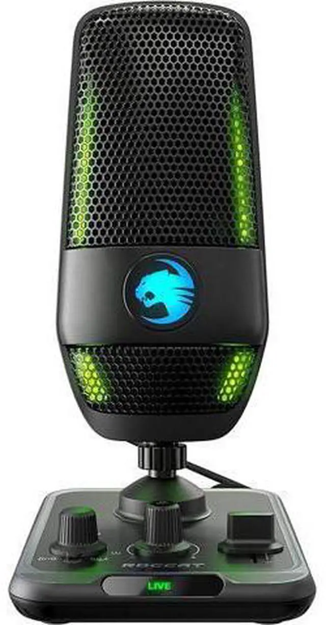 Main image of ROCCAT Torch USB Microphone, Studio-Grade Audio, PC Computer Gaming Wired Mic, RGB AIMO Lighting with Indicator, for Streaming, Recording, Podcasting, Quick Mute, Boom Arm Compatible, Black