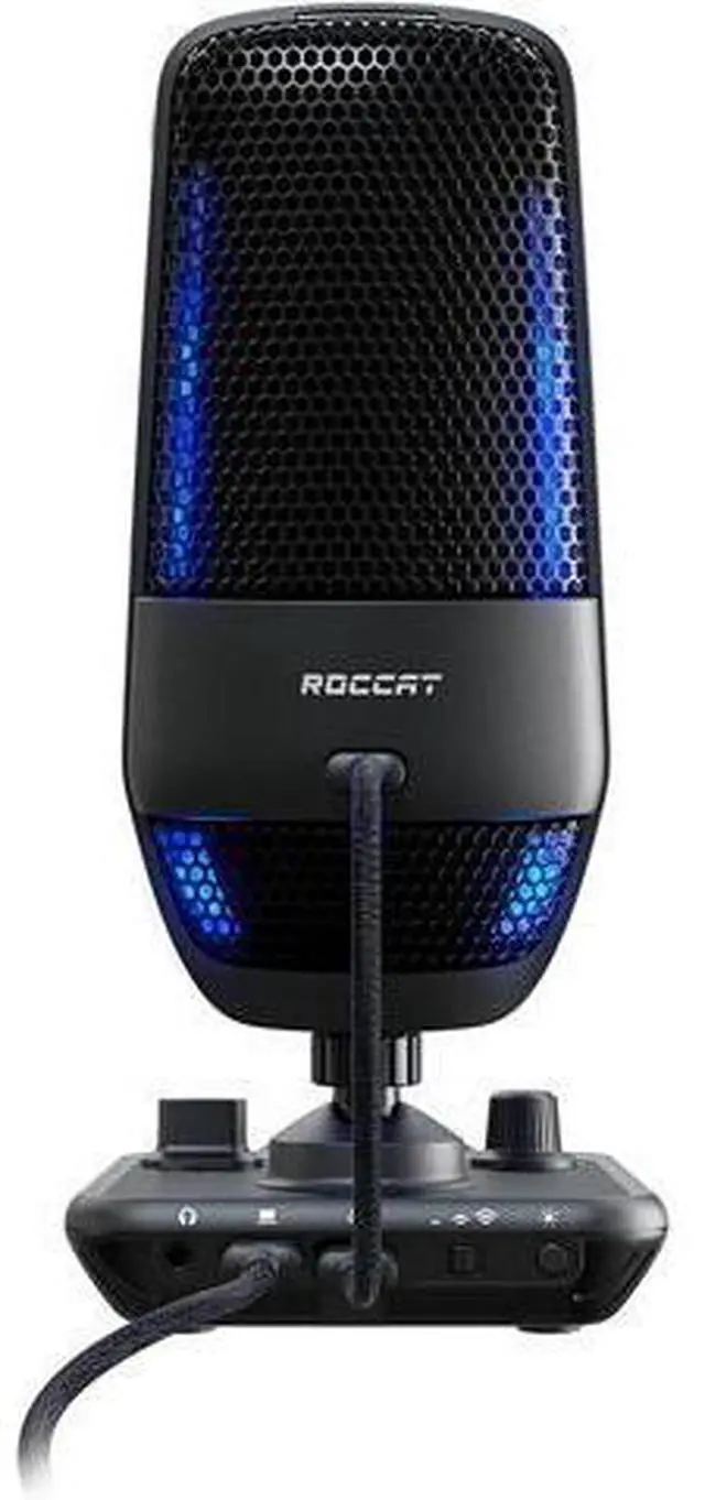 Alt view image 5 of 7 - ROCCAT Torch USB Microphone, Studio-Grade Audio, PC Computer Gaming Wired Mic, RGB AIMO Lighting with Indicator, for Streaming, Recording, Podcasting, Quick Mute, Boom Arm Compatible, Black