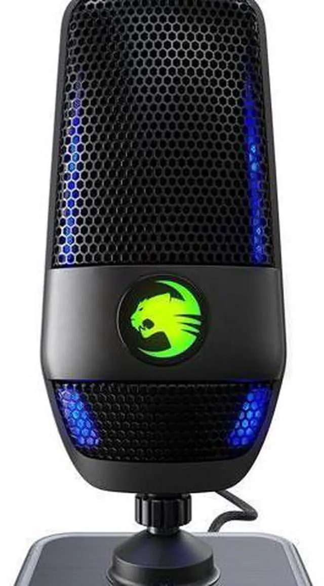 Alt view image 7 of 7 - ROCCAT Torch USB Microphone, Studio-Grade Audio, PC Computer Gaming Wired Mic, RGB AIMO Lighting with Indicator, for Streaming, Recording, Podcasting, Quick Mute, Boom Arm Compatible, Black