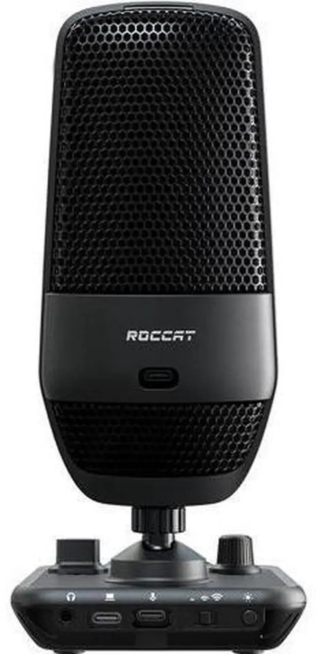 Alt view image 6 of 7 - ROCCAT Torch USB Microphone, Studio-Grade Audio, PC Computer Gaming Wired Mic, RGB AIMO Lighting with Indicator, for Streaming, Recording, Podcasting, Quick Mute, Boom Arm Compatible, Black