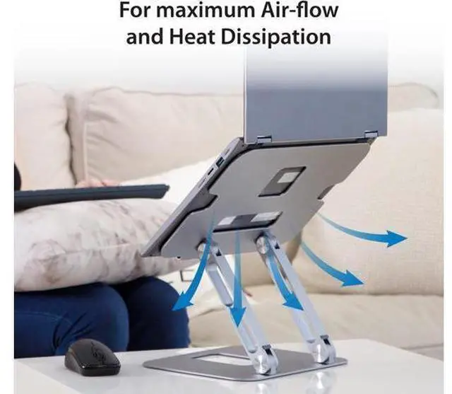 Alt view image 4 of 7 - Multi-Angle Aluminum Laptop Stand Ergonomic Notebook Riser Suitable for MacBook HP Fits Most laptops up to 16 (JTS127)