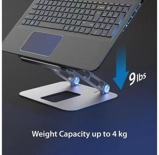 Alt view image 6 of 7 - Multi-Angle Aluminum Laptop Stand Ergonomic Notebook Riser Suitable for MacBook HP Fits Most laptops up to 16 (JTS127)