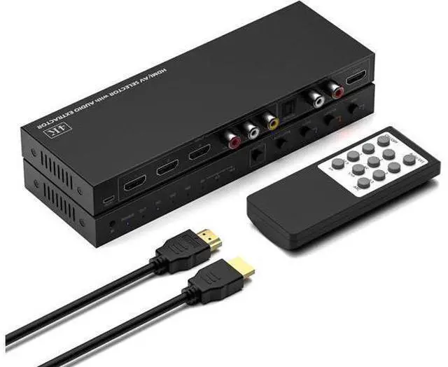 Main image of Y.D.F 3 Way HDMI 2.0+ 1 RCA to HDMI Selector Converter(2 in 1 with Audio Extractor) Support 4:3/16:9 Switching2.0ch/5.1ch and ARC for N64 NGC Wii PS2/3/4/5 Xbox Switch Apple TV FireStick Ruko Etc.